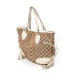 Shoulder Bag Large Tribeca Tassel Tote Beige Monogrammed Canvas