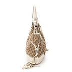 Shoulder Bag Large Tribeca Tassel Tote Beige Monogrammed Canvas