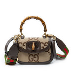 Shoulder Bag Small Bamboo 1947 Flap Beige Jumbo GG Canvas