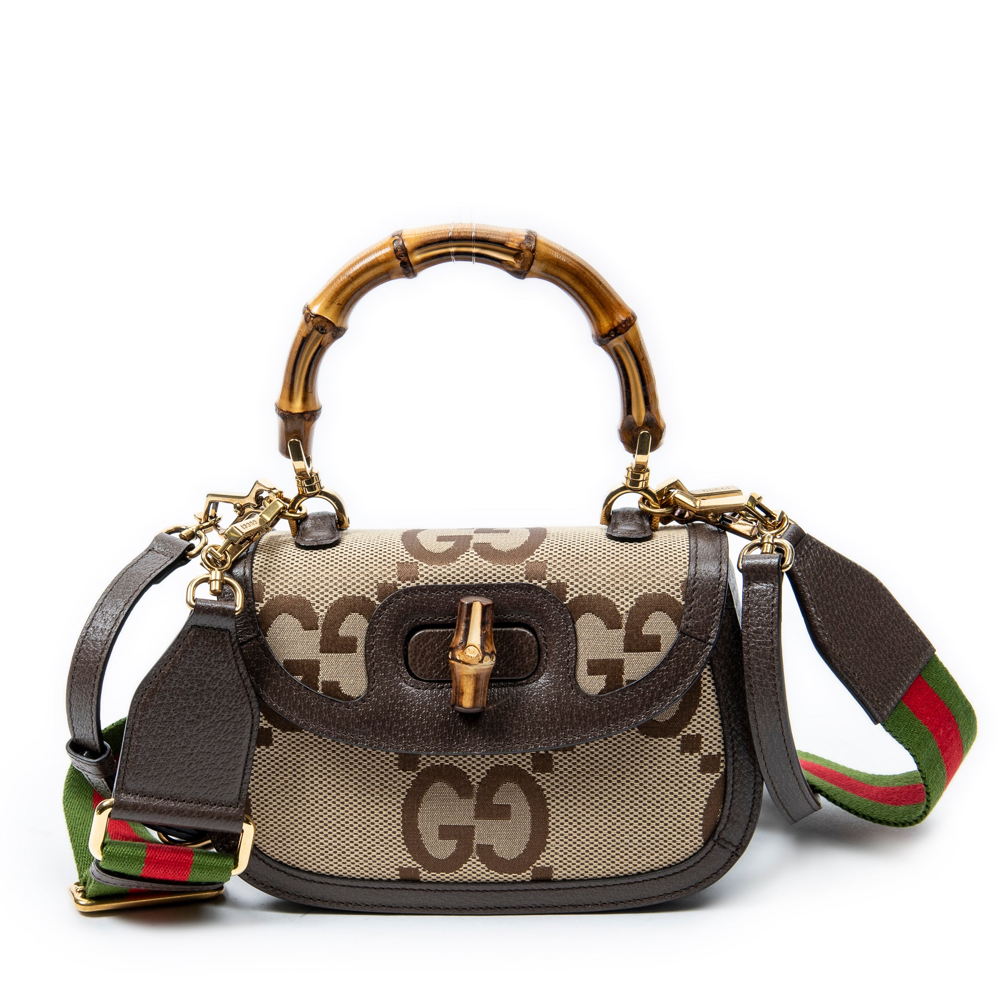 Shoulder Bag Small Bamboo 1947 Flap Beige Jumbo GG Canvas