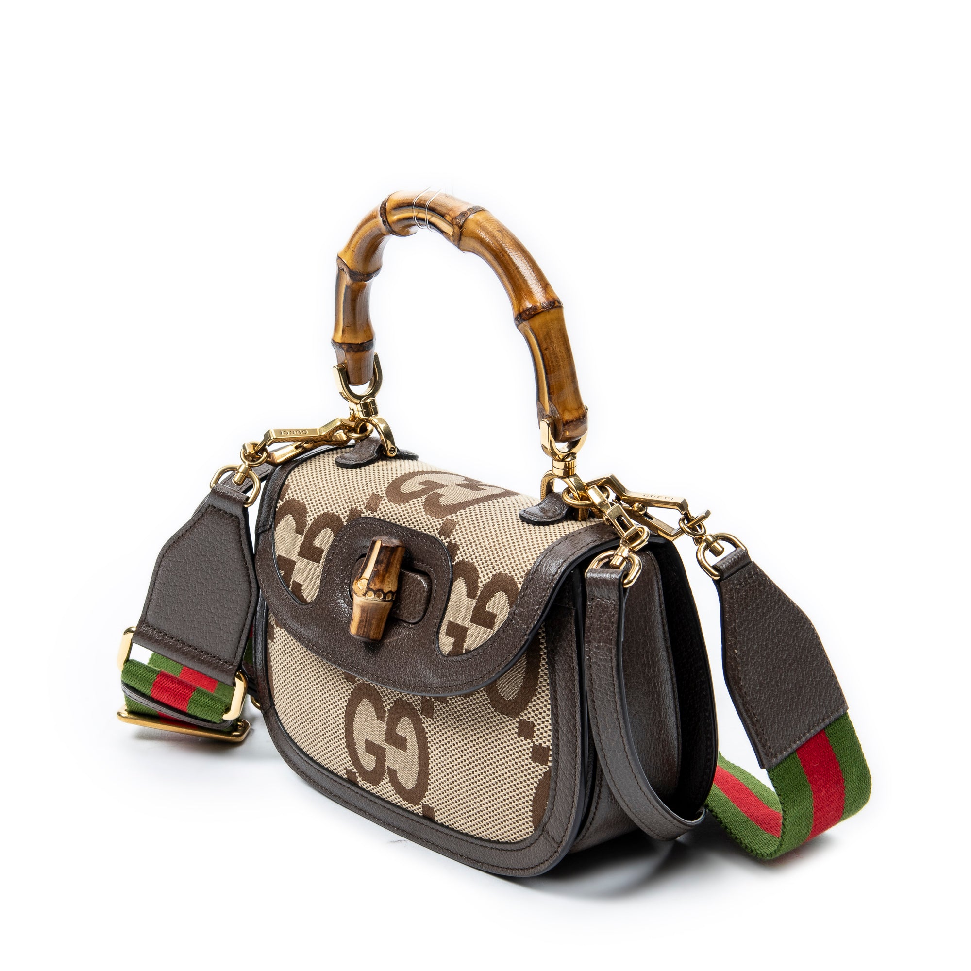 Shoulder Bag Small Bamboo 1947 Flap Beige Jumbo GG Canvas