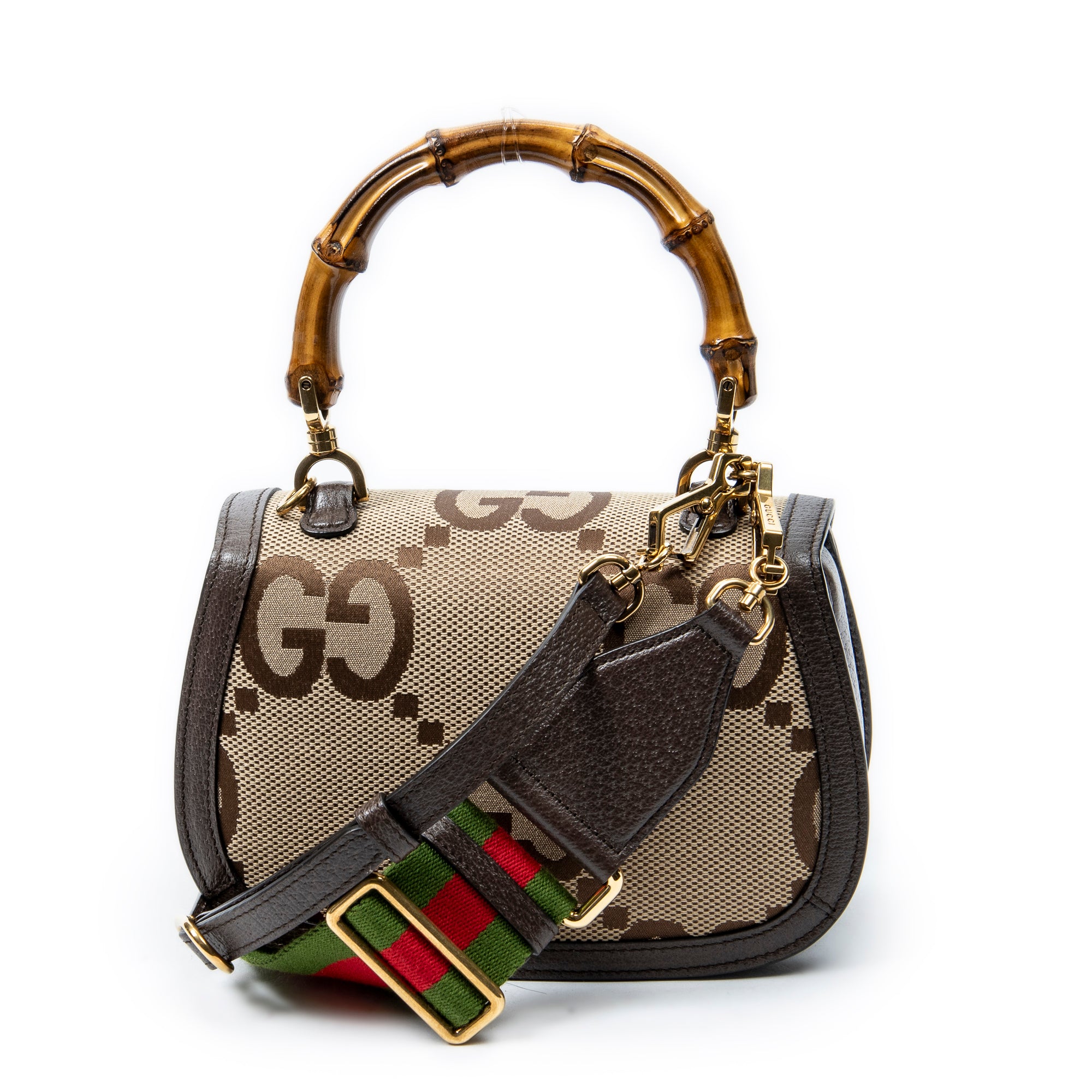 Shoulder Bag Small Bamboo 1947 Flap Beige Jumbo GG Canvas