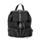 Backpack Large Jackie Drawstring Backpack Black Monogrammed Canvas