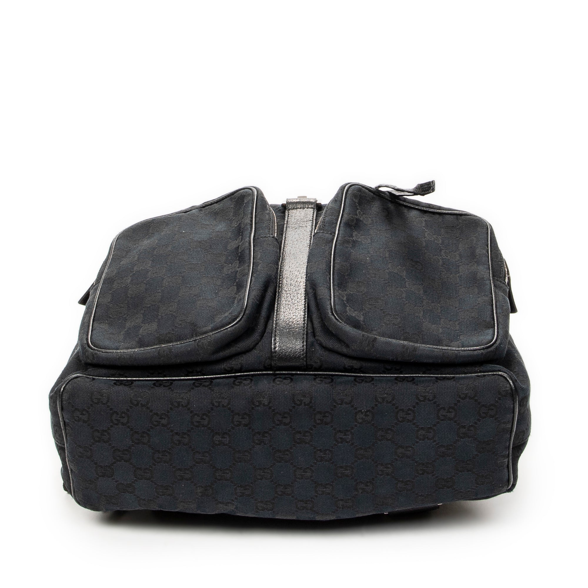 Backpack Large Jackie Drawstring Backpack Black Monogrammed Canvas