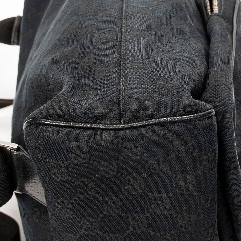 Backpack Large Jackie Drawstring Backpack Black Monogrammed Canvas