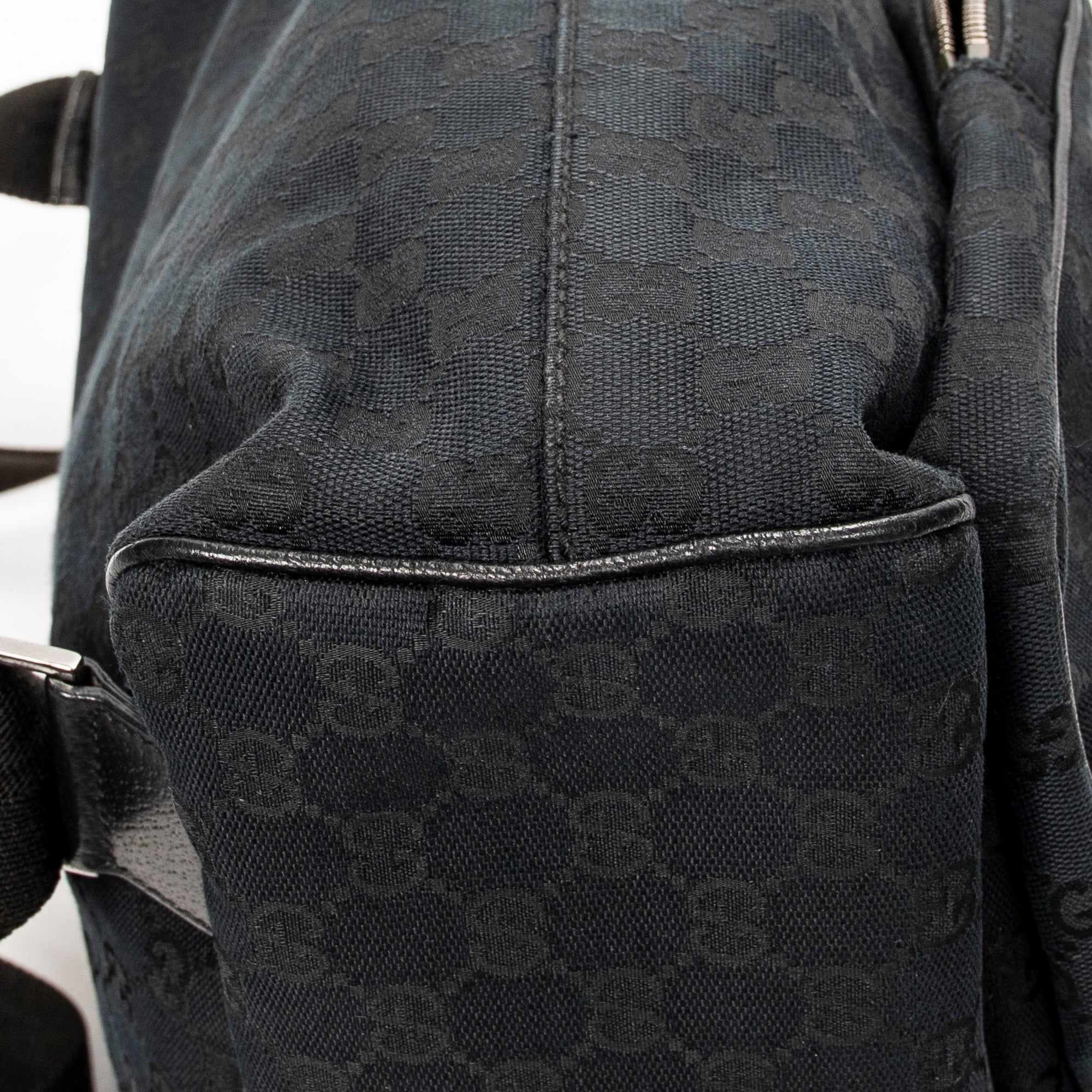 Backpack Large Jackie Drawstring Backpack Black Monogrammed Canvas