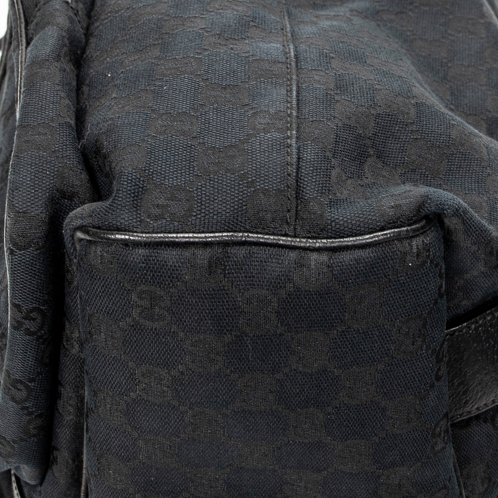 Backpack Large Jackie Drawstring Backpack Black Monogrammed Canvas
