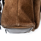 Backpack Mini Bamboo Backpack Brown Suede Leather