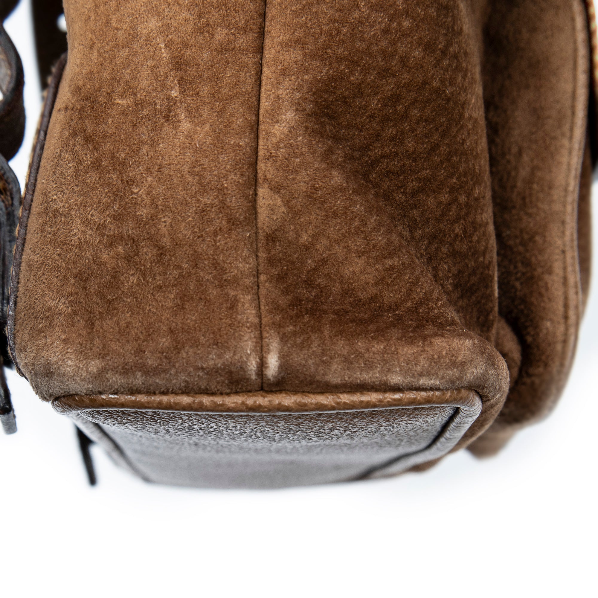 Backpack Mini Bamboo Backpack Brown Suede Leather