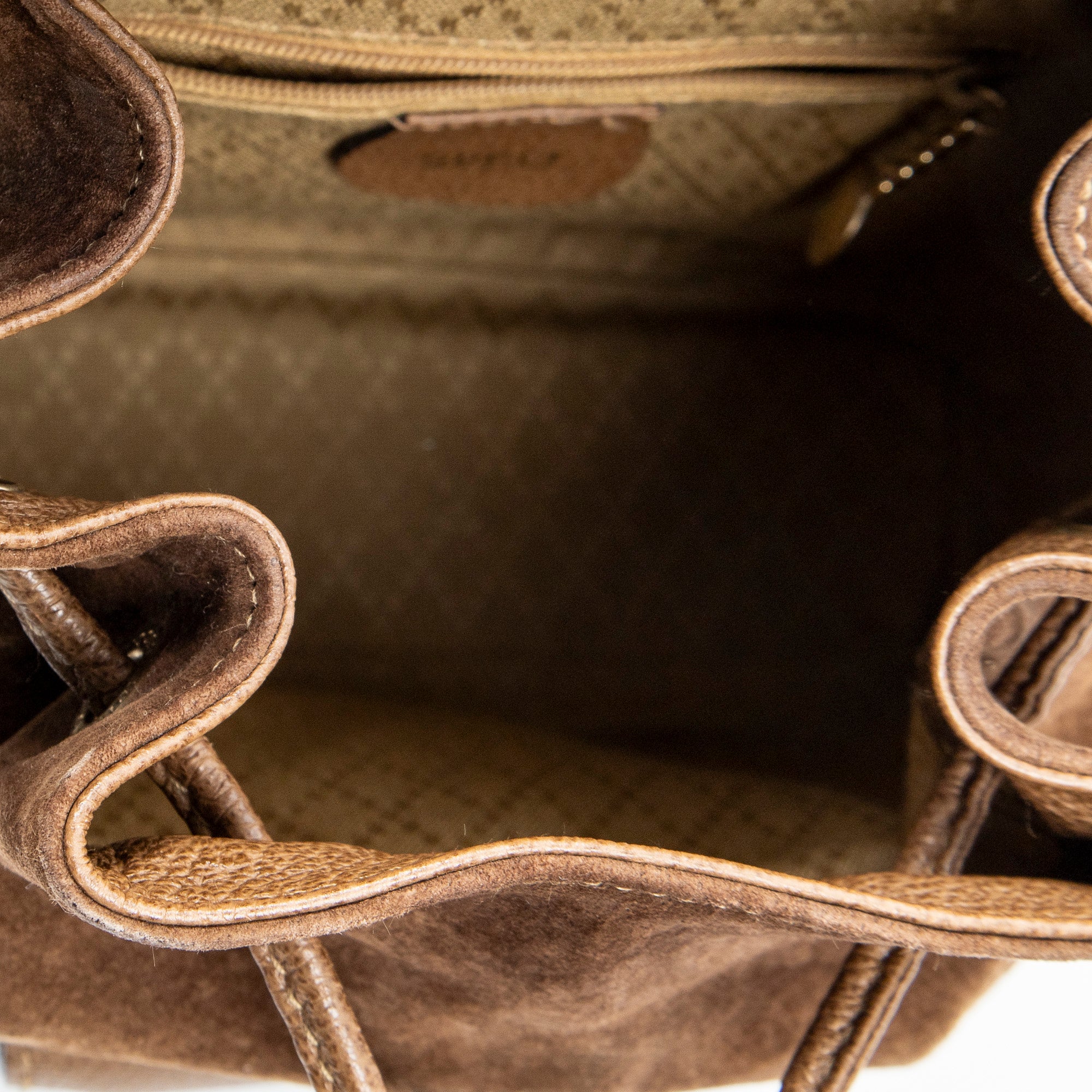 Backpack Mini Bamboo Backpack Brown Suede Leather