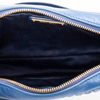 Waist Bag Small Belt Bag Blue Nappa Matelasse Leather