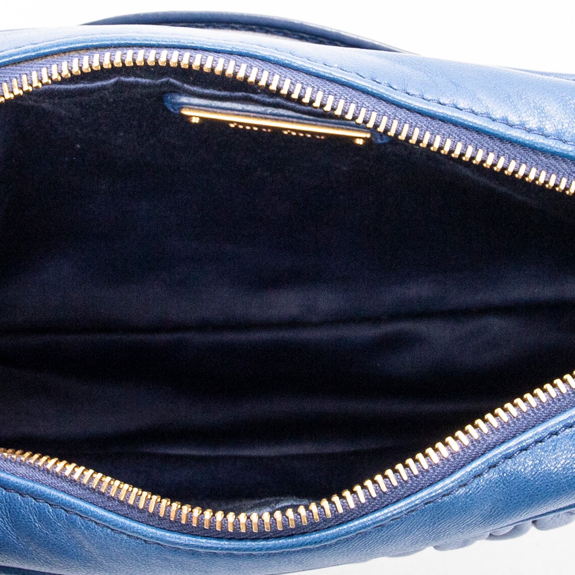 Waist Bag Small Belt Bag Blue Nappa Matelasse Leather
