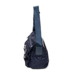 Shoulder Bag Double Buckle Flap Messenger Navy Nylon Canvas