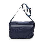 Shoulder Bag Double Buckle Flap Messenger Navy Nylon Canvas