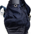 Shoulder Bag Double Buckle Flap Messenger Navy Nylon Canvas