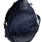 Shoulder Bag Double Buckle Flap Messenger Navy Nylon Canvas