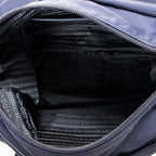 Shoulder Bag Double Buckle Flap Messenger Navy Nylon Canvas