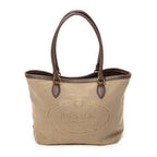 Shoulder Bag Jacquard Open Tote Beige Jacquard Canvas