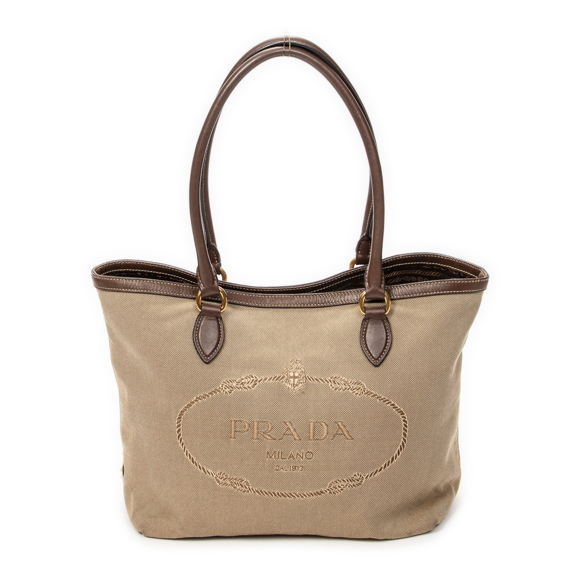 Shoulder Bag Jacquard Open Tote Beige Jacquard Canvas