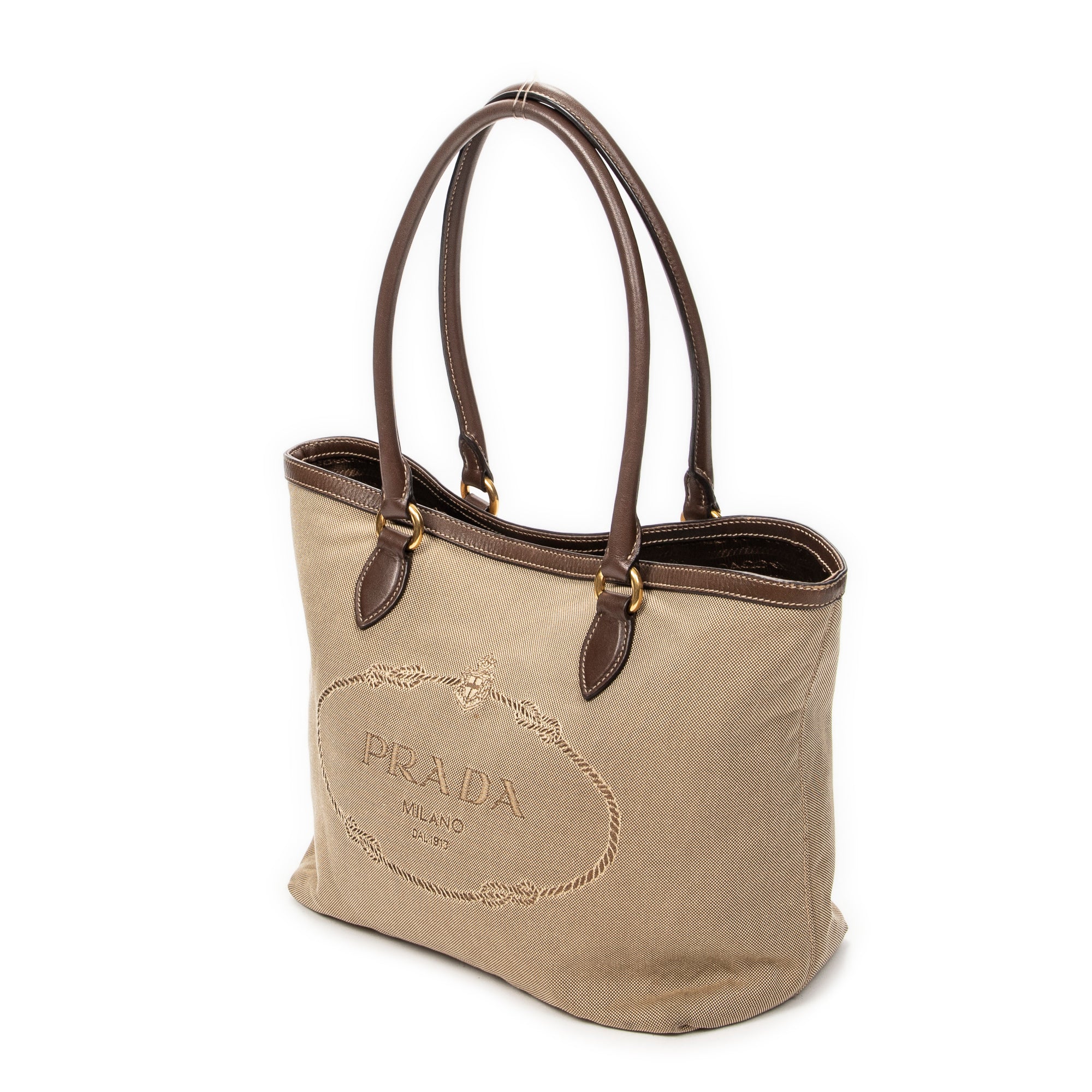 Shoulder Bag Jacquard Open Tote Beige Jacquard Canvas