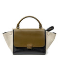 Shoulder Bag Small Tricolor Trapeze Black Calfskin Leather