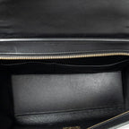 Shoulder Bag Small Tricolor Trapeze Black Calfskin Leather