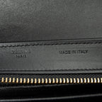 Shoulder Bag Small Tricolor Trapeze Black Calfskin Leather