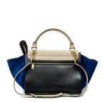Shoulder Bag Small Tricolor Trapeze Black Calfskin Leather