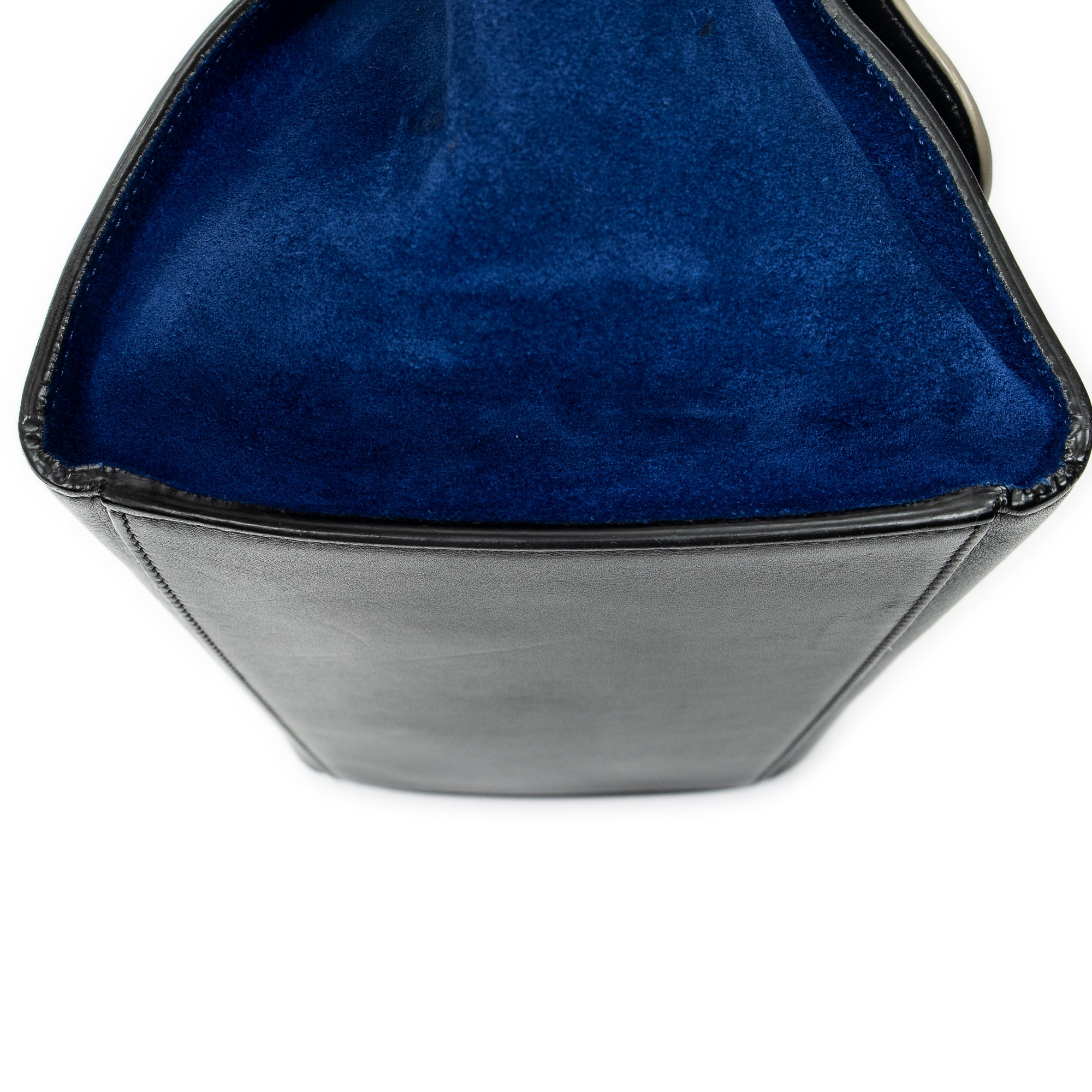 Shoulder Bag Small Tricolor Trapeze Black Calfskin Leather