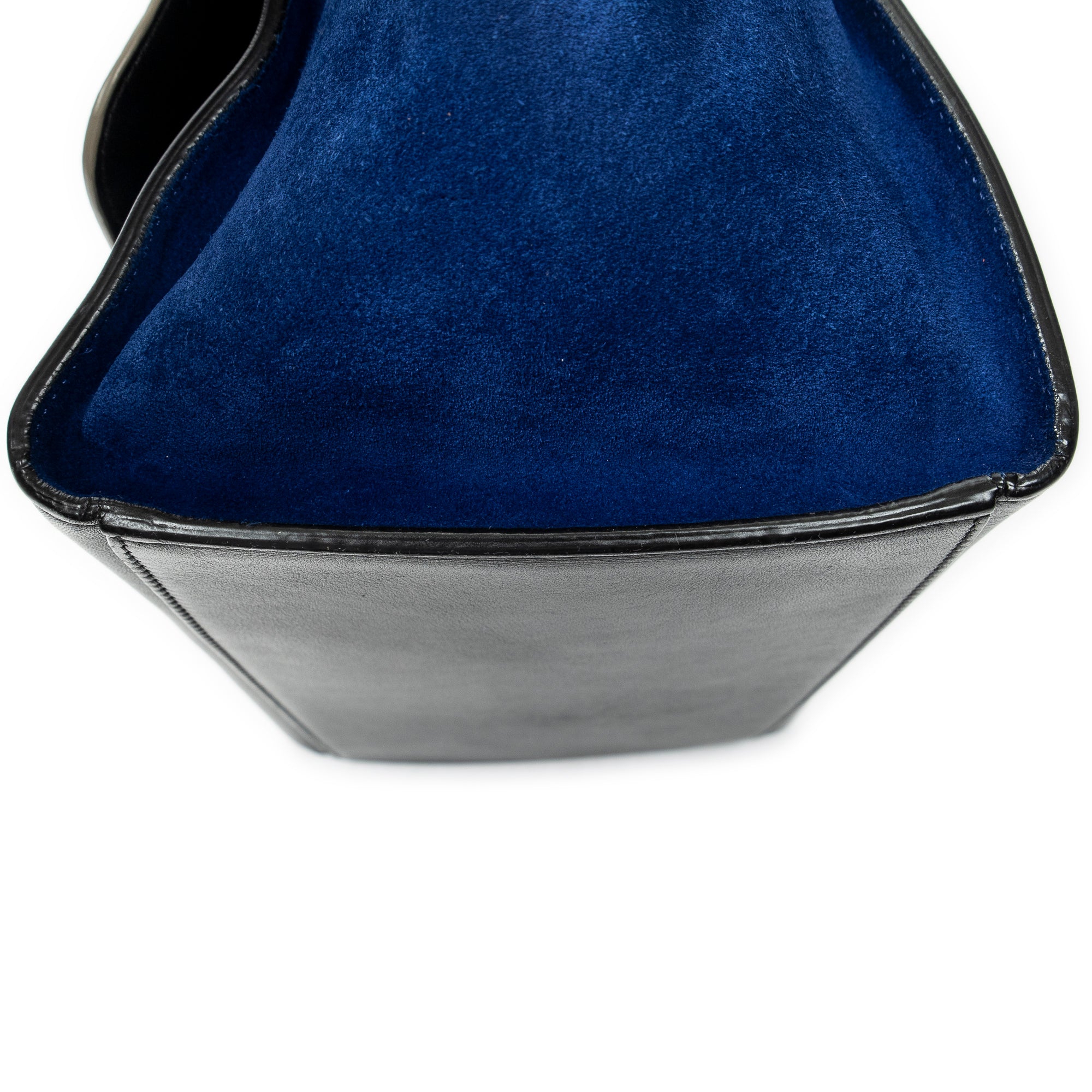 Shoulder Bag Small Tricolor Trapeze Black Calfskin Leather