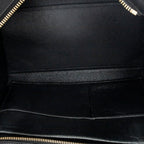 Shoulder Bag Small Tricolor Trapeze Black Calfskin Leather