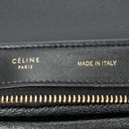 Shoulder Bag Small Tricolor Trapeze Black Calfskin Leather