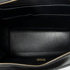 Shoulder Bag Medium Tricolor Trapeze Black Calfskin Leather