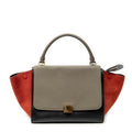 Shoulder Bag Medium Tricolor Trapeze Black Calfskin Leather