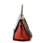 Shoulder Bag Medium Tricolor Trapeze Black Calfskin Leather