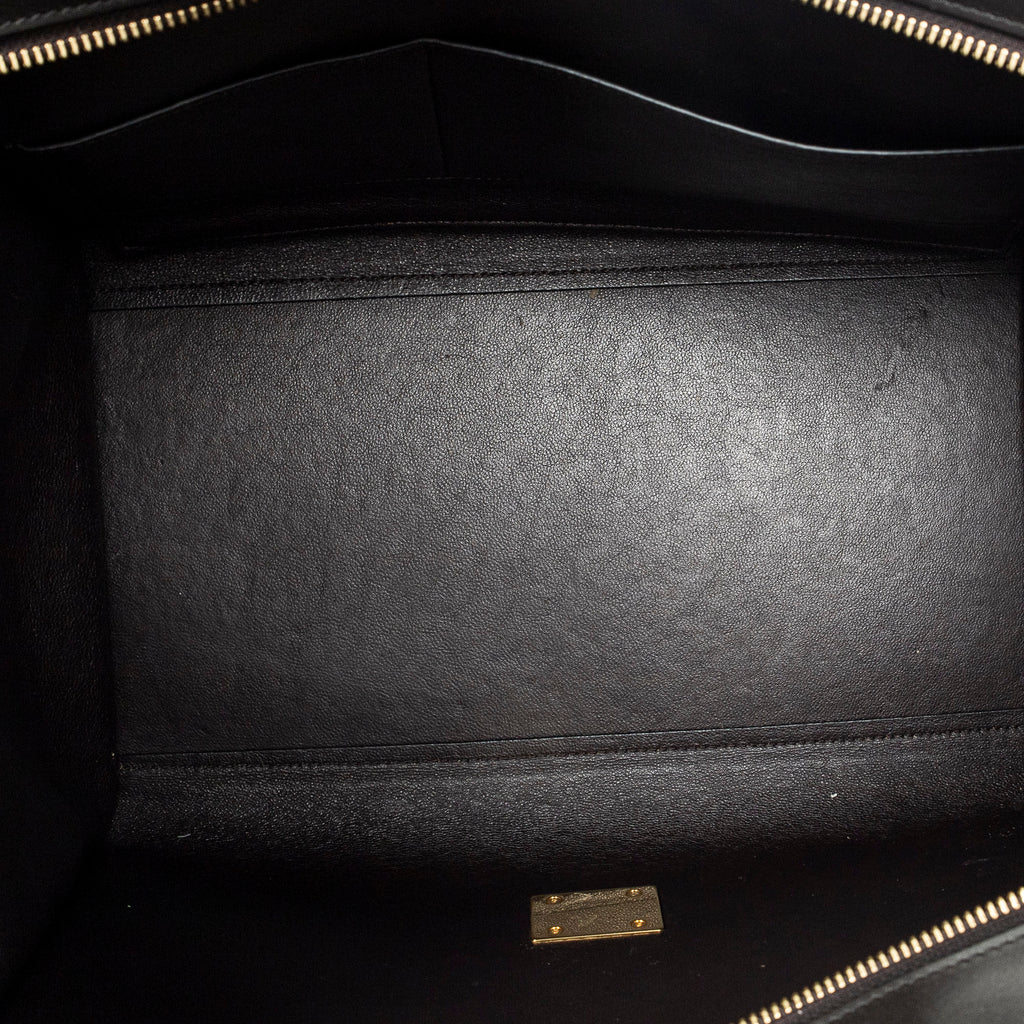 Shoulder Bag Medium Tricolor Trapeze Black Calfskin Leather
