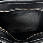 Shoulder Bag Nano Luggage Black Flower Print Embroidered Canvas