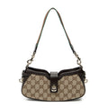 Shoulder Bag Mini Moon Side Web Hobo Beige Monogrammed Canvas