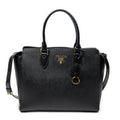 Shoulder Bag Convertible Magnetic Snap Tote Black Saffiano Leather