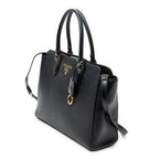 Shoulder Bag Convertible Magnetic Snap Tote Black Saffiano Leather