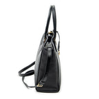 Shoulder Bag Convertible Magnetic Snap Tote Black Saffiano Leather