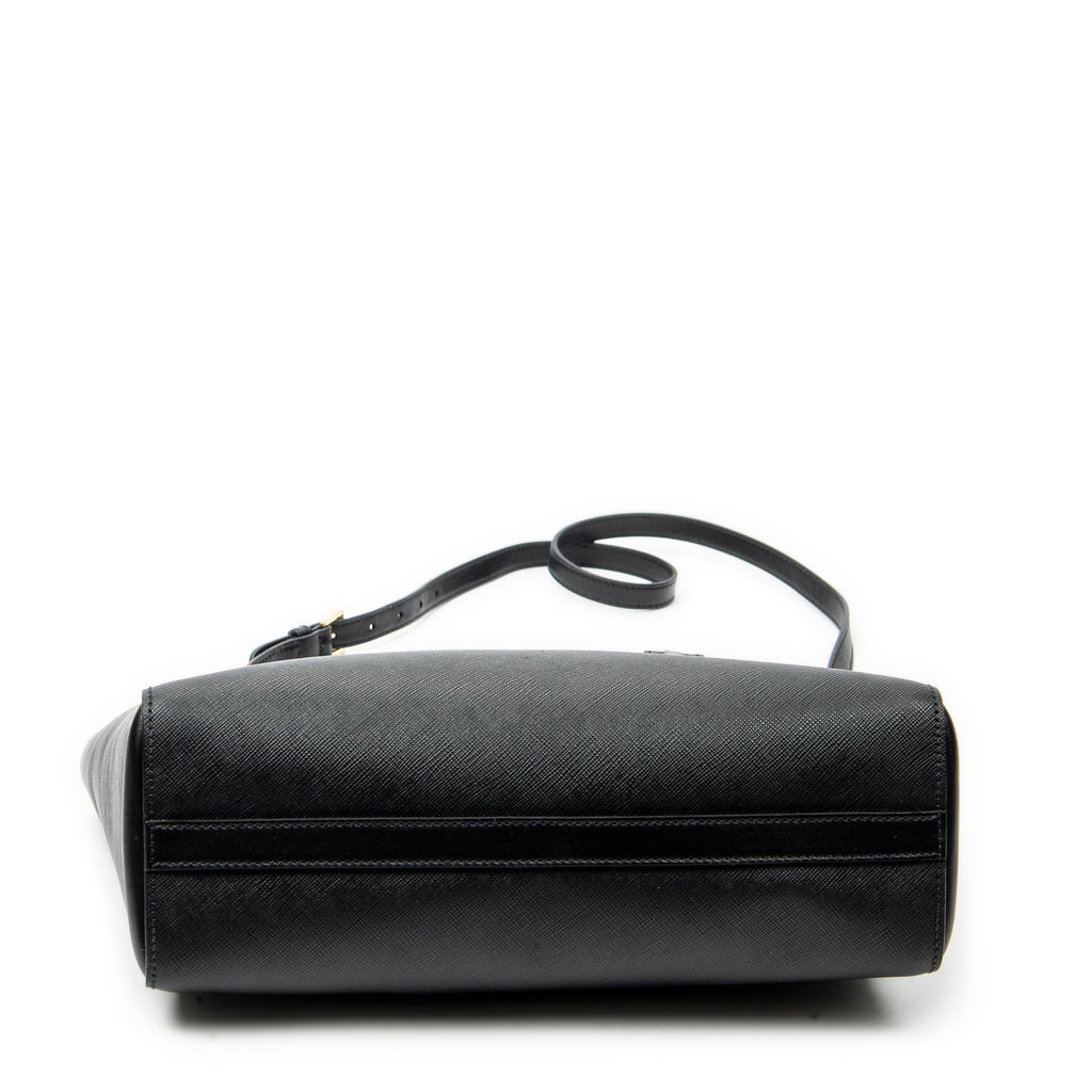 Shoulder Bag Convertible Magnetic Snap Tote Black Saffiano Leather