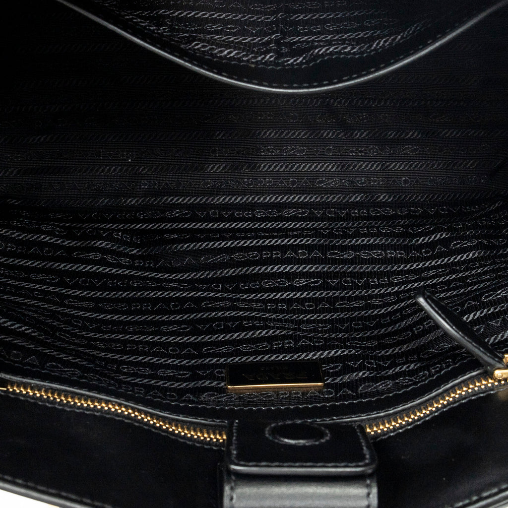 Shoulder Bag Convertible Magnetic Snap Tote Black Saffiano Leather