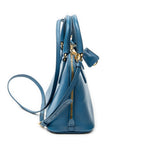Shoulder Bag Small Zip Promenade Blue Saffiano Leather