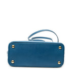 Shoulder Bag Small Zip Promenade Blue Saffiano Leather