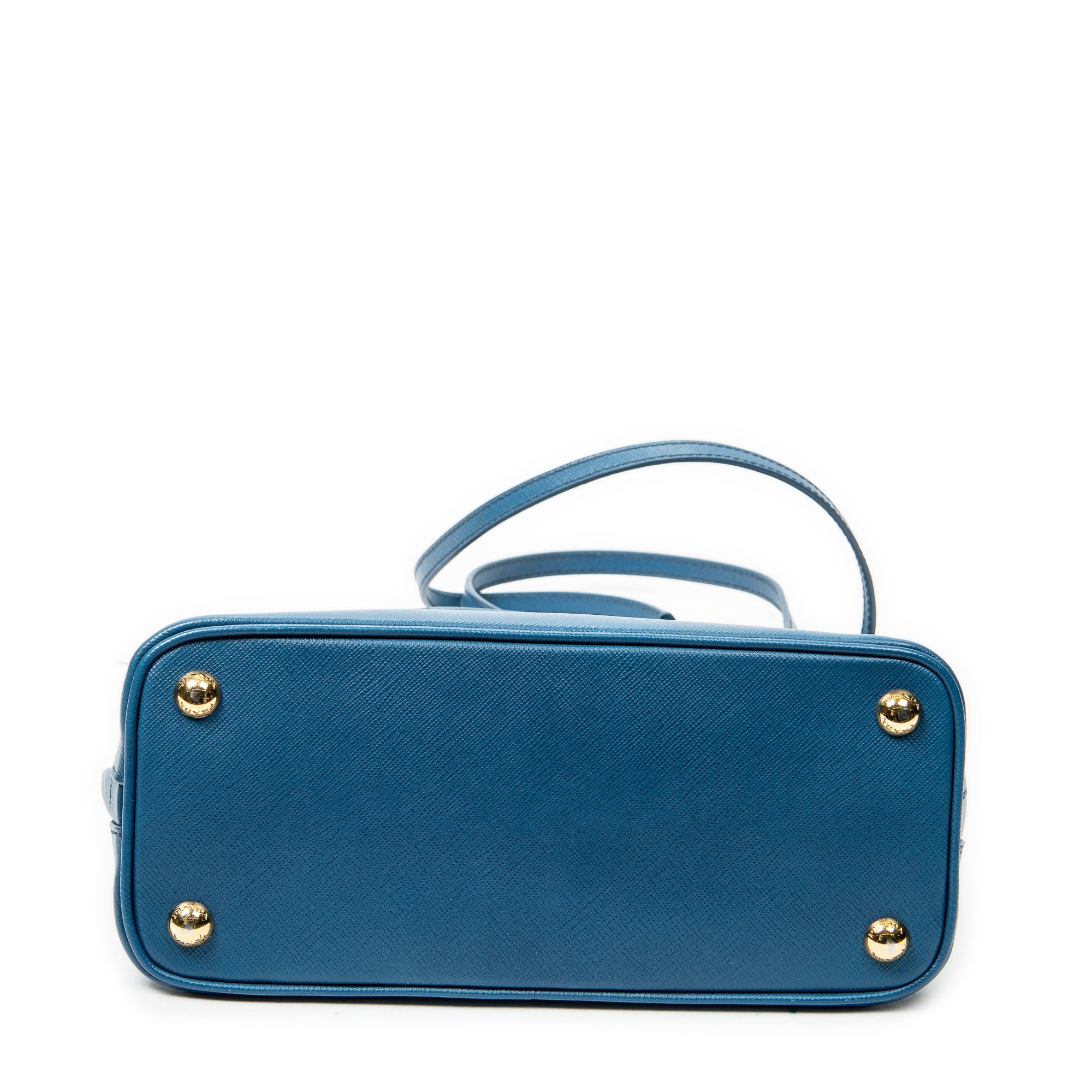 Shoulder Bag Small Zip Promenade Blue Saffiano Leather