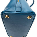 Shoulder Bag Small Zip Promenade Blue Saffiano Leather