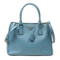 Shoulder Bag Medium Open Tote Light Blue Saffiano Leather