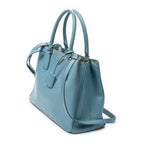 Shoulder Bag Medium Open Tote Light Blue Saffiano Leather