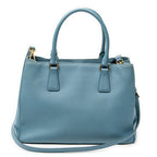 Shoulder Bag Medium Open Tote Light Blue Saffiano Leather